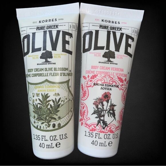 KORRES PURE GREEK OLIVE One Hand and Two Body Creams New and Sealed - Picture 2 of 4